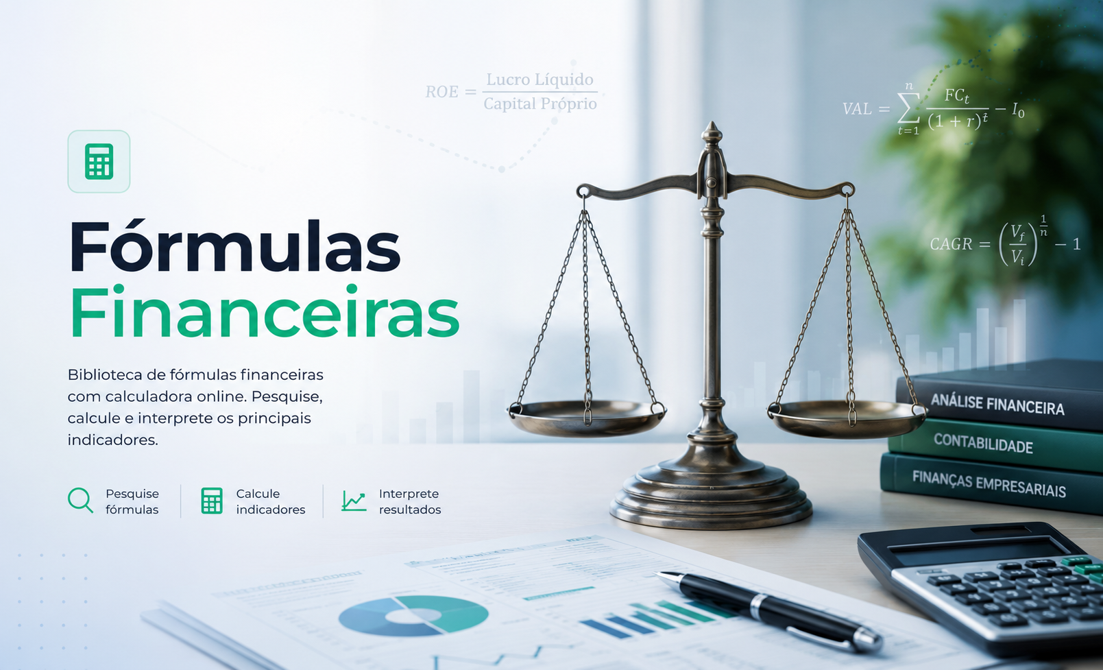 Fórmulas Financeiras - Calculadora com gráficos e indicadores